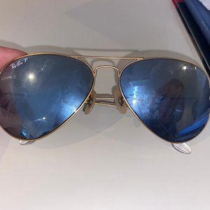 Blue/ Grey Reflective Aviator Ray Bans
